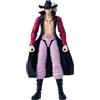 Bandai Anime Heroes One Piece Dracule Mihawk Falkenauge Action Figure, 17 cm, Bandai, figura snodabile con 16 punti di articolazione