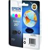 Epson Cartuccia d'inchiostro, EPSON 267 Globe Multipack, ciano, magenta, giallo, capacità standard, 200 pagine, 6,7 ml, WorkForce WF-100W