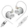 OEM Auricolari intraurale, tecnologia ibrida, cavo removibile, colore argento con microfono