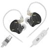 OEM Auricolari intraurale, tecnologia ibrida, cavo removibile, colore nero con microfono