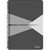 LEITZ OFFICE Blocco per appunti, Formato A5 , Rilegatura a spirale, Copertina in PP, 90 Fogli, Righe, Grigio - 44990085