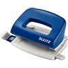 Leitz Pratica Mini Perforatrice da Ufficio, Capacità fino a 10 Fogli, Blu, Metallo, Guida di Arresto con Barra di Selezione del Formato, Gamma NeXXt, 50580035