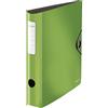 Leitz Active Solid Raccoglitore Anelli Plastica con Meccanismo a Leva 180°, Formato A4, Dorso 65 mm, Chiusura a elastico, Polyfoam leggero, Verde, 10481050