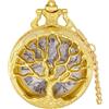 Tiong Van Gogh Starry Night Moon Hollow Cassa Argento Quarzo Numeri Romani Orologio da Tasca Regalo di Natale per Uomini Donne (con Borsa Regalo)