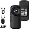 Risveglio Fotocamera portatile indossabile 1080P per Vlogging (nero) | Obiettivo grandangolare a 100 gradi, cattura ampi paesaggi, ideale per lo sport, riprese chiare e dettagliate, forma compatta