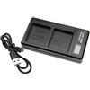 vhbw caricabatterie USB doppio compatibile con Netgear VMA4400-100NAS batteria per telecamera di sorveglianza - stazione di ricarica con display LC
