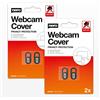 Nero Webcam Cover | Copertura Fotocamera Ultra Sottile 0,7 mm | Anti-Spy Privacy Slide | Adesivo | Per Laptop, PC, MacBook, Smartphone, Tablet 4 Pezzi