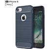 TTNAO Custodia for iphone 8 Cover Lanpangzi TPU Flessibile Lusso Case Fibra di Carbonio Design Anti Graffio Protettivo Bumper Custodia - Marina