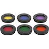 Generic Set di 6 filtri per oculari per telescopio, colorati, per planetari e nebulosa con rosso, verde, arancione, giallo, blu, viola, per migliorare il contrasto sulla luna, Giove