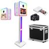 WideMeet Macchina fotografica DSLR da 15,6 pollici con display bifacciale, mini PC integrato, luce RGB, portatile Photobooth con custodia per matrimoni, feste (bianco, cabina fotografica, stampante)