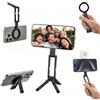Generic Treppiede magnetico per telefono, mini supporto pieghevole per smartphone con forte magnete, montaggio rapido per smartphone serie 17, realizzato in materiale ABS