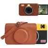 MUZIRI KINOKOO Custodia in pelle PU per fotocamera istantanea Kodak Mini Shot 2 Retro C210R 2 in 1, Mini Shot 2 Retro C210R, custodia protettiva con tracolla regolabile, Marrone (nuova versione