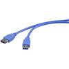 Renkforce Cavo USB 3.2 Gen1 (USB 3.0 / USB 3.1 Gen1) connettore USB-A, presa USB-A 1.00 m, colore blu placcato oro
