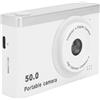 VELATEMOR Fotocamera Digitale Punta e Scatta HD 8X 50 MP per Bambini, Doppia Fotocamera Anteriore Posteriore Portatile con Filtro, Fotocamera Digitale Multifunzione per Vlogging con (WHITE)