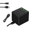 Eyeon Custodia di Ricarica Tripla Caricabatterie/Batteria Custodia di Ricarica per Batterie GoPro Hero 8 Black Hero 8 Nero