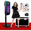 Aookely Macchina cabina fotografica DSLR, selfie photobooth per feste, sollevabile con 4 modalità di risparmio di memoria, fotobooth touchscreen da 21,5 pollici per eventi (Black, Photo Booth + Camera)