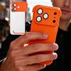 Generic 1set Orange Camera Lens Protector Four Error Protection Case per iPhone 17/Pro Max/17Pro/17Air antiurto senza cornice copertura posteriore (per iPhone 17)