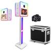 WideMeet Macchina fotografica DSLR da 15,6 pollici con display bifacciale, mini PC integrato, luce RGB, portatile Photobooth con custodia da viaggio per feste di matrimonio (bianco, cabina fotografica +