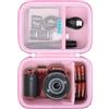 RAIALL Custodia per fotocamera digitale KODAK PIXPRO AZ405/AZ425/AZ255/AZ401/AZ528, custodia rigida da viaggio protettiva per fotocamera vlogging, tasca in rete per batteria e cavo USB, Rosa
