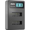ayex Caricatore USB doppio per batterie agli ioni di litio Sony NP-BX1, ricarica tramite presa USB, laptop, power bank o PC con display LCD e indicatore di carica