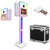 WideMeet Macchina fotografica DSLR da 15,6 pollici con display bifacciale, mini PC integrato, luce RGB, portatile Photobooth con custodia da viaggio per feste di matrimonio (bianco, cabina fotografica +