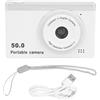 Goshyda Fotocamera Digitale, Fotocamera per Vlogging da 50 MP 1080P con Messa a Fuoco Automatica con Schermo da 2,4 Pollici, Zoom Digitale 8X, Luce di Riempimento, Videocamera (WHITE)