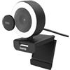 Hama C-850 Pro Webcam PC - Qualità Video QHD 2K 1440p, Microfono Incorporato, Coperchio Lente, Filettatura 1/4, Auto Focus, USB C, Adatto per Chiamate Video e Streaming, Nero