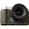 YUEHISY Custodia per Fotocamera in Pelle per X-M5, Mezza Custodia Dal Design retrò con Cinturino da Polso e Chiusura Magnetica per un Accesso Rapido (GREEN)