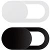 GENERIC Copertura scorrevole per webcam (2 pezzi), ultra sottile, copertura per fotocamera, per laptop, telefono cellulare, iPad, PC, tablet, ideale per proteggere la tua privacy e sicurezza, nero e bianco