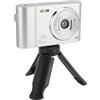 Tbest Fotocamera da Viaggio Compatta HD con Doppio Obiettivo da 50 MP per Vlogging (SILVER)
