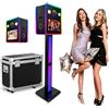WideMeet Macchina fotografica DSLR da 15,6 pollici con display bifacciale, mini PC integrato, luce RGB, portatile Photobooth con custodia da viaggio per feste di matrimonio (nero, macchina per fototesse)