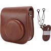 Jectse Custodia Protettiva per Mini12 Mini11 Istant Camera, Coperchio per Sacchetto in Pelle PU con Cinghia Regolabile Rimovibile, L X W X H: 15 * 13 * 7cm (BROWN)