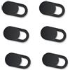 GENERIC Copertura scorrevole per webcam (6 pezzi), ultra sottile, copertura per fotocamera, per laptop, telefono cellulare, iPad, PC, tablet, ideale per proteggere la privacy e la sicurezza, colore nero