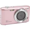 Generic Fotocamera Digitale, Schermo da 2,88 Pollici 58MP 4K HD Zoom 16X Fotografia Macro Temporizzata Fissa, Videocamera Digitale (Roseo)