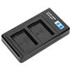 Denash Caricabatterie con Display LCD, Doppio Caricabatterie per Batteria, Doppia Ricarica per Viaggi all'aperto