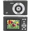 Jectse Fotocamera Digitale 4K, Fotocamera per Vlogging da 48MP con Zoom Digitale 16X, Piccola Fotocamera Compatta Anti-Vibrazione con Schermo da 2,4, Luce di Riempimento, Videocamera