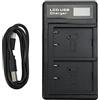 NutriEss Schermata del display LCD a doppio caricatore USB Nutriess per Fuji NPW126 Caricatore batteria a doppia fotocamera per Fuji per Fuji