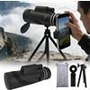Generic Telescopio portatile Zoom HD 80x100 pieghevole a lunga distanza mini potente telescopio per caccia sport all'aperto campeggio viaggio (nero)