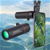 Generic Mini telescopio monoculare con supporto per telefono, 30 x 25 HD, monocolo per adulti ad alta potenza, può essere utilizzato per osservare le stelle, caccia, nero