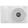 Fockety Fotocamera Digitale 4K, Schermo da 2,4 Pollici 48MP 1080P HD 16X Zoom Digitale Autofocus Fotocamera Tascabile, Fotocamera Reflex Fotocamera Compatta Fotocamera Vlogging per (WHITE)