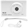 Goshyda Fotocamera Digitale, Fotocamera per Vlogging da 50 MP 1080P con Messa a Fuoco Automatica con Schermo da 2,4 Pollici, Zoom Digitale 8X, Luce di Riempimento, Videocamera (SILVER)