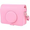 Plyisty Custodia Protettiva retrò Adatta per Mini Fotocamera Roseato, Borsa Vintage in Pelle PU con Cinturino, Fodera in Flanella per Viaggi e Uso Quotidiano