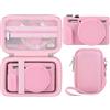BOVKE Custodia Rigida + Cover in Silicone per Canon PowerShot G7 X Mark II Fotocamera Compatta, Custodia Protettiva in Morbido Silicone, Copriobiettivo Rimovibile, Cinturino da Polso, Rosa