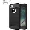TTNAO Custodia for iphone 8 Cover Lanpangzi TPU Flessibile Lusso Case Fibra di Carbonio Design Anti Graffio Protettivo Bumper Custodia - Nero