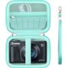 Supmay custodia di trasporto dura per fotocamera digitale Canon PowerShot SX740/ SX730/ SX720/ SX620/ G7X, Borsa di archiviazione protettiva con tasca in rete a cerniera per la batteria, Verde