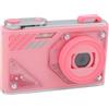 KKPLZZ Fotocamera Digitale 1080p HD 48MP 8x Zoom Anteriore Posteriore Posteriore 2 Lenti Portatili a Fuoco Automatico per gli Studenti (Rosa)