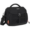 MOSISO Borsa Fotocamera,Marsupio Tracolla Fotografica DSLR/SLR/Mirrorless | Custodia Imbottita con Patta,Copertura Antipioggia,Elastico Anteriore&Supporto Treppiede Inferiore per Canon/Nikon/Sony,Nero
