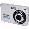 Akozon Fotocamera Digitale 48MP 4K Zoom 8x 20 Filtri Schermo da 2,7 Pollici Fotocamera Compatta Ricaricabile Anti-vibrazione per Bambini Studenti Vlogging (SILVER)