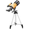 Homoyoyo Telescopio Astronomico 70mm con Treppiede Portatile Regolabile | Lente Frontale 1, 5x e 3x, Oculari H20mm H6mm F12mm, Copertura in Lega di Alluminio