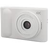 Denash Fotocamera Compatta, Fotocamera Digitale Portatile HD da 48 MP, Schermo TFT da 2,4 Pollici Resistente Ai Graffi per Vlogging (WHITE)